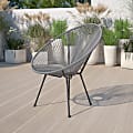 Flash Furniture Valencia Oval Comfort Series Take Ten Papasan Lounge Chair, Gray/Black 1 thumbnail image