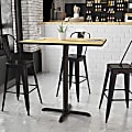 Flash Furniture Laminate Rectangular Table Top With Bar-Height Table Base, 43-1/8"H x 30"W x 42"D, Natural/Black 1 thumbnail image