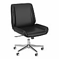 Bush Business Furniture Bay Street Wingback Faux Leather Office Chair, Black, Standard Delivery