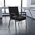 Flash Furniture HERCULES Series Stack Accent Chair With Arms, Black Patterned Fabric/Silvervein Frame 1 thumbnail image