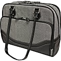 Mobile Edge Carrying Case (Tote) for 14.1" to 17" Ultrabook - Black, White - Faux Leather, Polyester, Poly Fur Interior - Herringbone - Trolley Strap, Shoulder Strap - 14" Height x 17.5" Width x 6" Depth