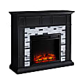 SEI Furniture Drovling Marble Electric Fireplace, 40-1/2”H x 45-1/2”W x 14-1/2”D, Black/White/Gray Marble 1 thumbnail image