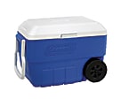Coleman® 56-Quart/60-Can Wheeled Cooler, 14"H x 22 13/16"W x 13 13/16"D, Blue 1 thumbnail image
