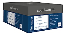 Southworth® #10 Business Envelopes, 25% Cotton Linen, Gummed Seal,24 Lb, White, Box Of 250 1 thumbnail image