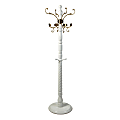 Mind Reader Free-Standing 11-Hook Wooden Coat And Hat Rack, 73"H x 19"W x 19"D, Gold/White