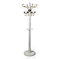 Mind Reader Free-Standing 11-Hook Wooden Coat And Hat Rack, 73"H x 19"W x 19"D, Gold/White 1 thumbnail image