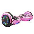 AOB Hoverboard With Bluetooth® Speakers, 7”H x 27”W x 7-5/16”D, Pink/Chrome
