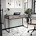 Martha Stewart Ollie Home 47-1/4"W Office Computer Desk With 3 Drawers, Gray/Oil Rubbed Bronze