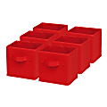 Honey-Can-Do Mini Non-Woven Foldable Cubes, 7"H x 5 3/4"W x 7"D, Red, Pack Of 6 1 thumbnail image