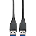 Tripp Lite USB 3.0 SuperSpeed A/A Cable for U325 Keystone Mount Couplers 3' - USB for Notebook, Chromebook, Tablet - 640 MB/s - 3 ft - 1 x Type A Male USB - 1 x Type A Male USB - Nickel Plated Connector - Gold Plated Contact - Shielding - Black 1 thumbnail image