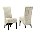 Monarch Specialties Evelyn Fabric Dining Chairs, Beige/Cappuccino, Set Of 2 Chairs