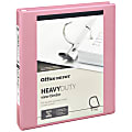 Office Depot® Heavy-Duty View 3-Ring Binder, 1" D-Rings, Pink