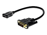 AddOn 8in DVI-D Male to HDMI Female Black Adapter Cable - 100% compatible and guaranteed to work