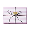 Sincerely A Collection by C.R. Gibson® Baker's Twine Note Cards With Envelopes, 6" x 4 1/4", Pastel Stripe Heart, Blank Inside, Bag Of 8