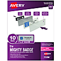Avery® The Mighty Badge Magnetic Badges For Laser Printers, 1" x 3", Silver, Pack Of 10 Badges