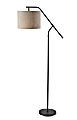 Adesso Simplee Milo Floor Lamp, 60"H, Black/Light Brown