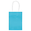 Amscan Kraft Paper Bags, Small, Caribbean Blue, Pack Of 24 Bags