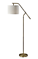 Adesso Simplee Milo Floor Lamp, 60"H, Antique Brass/Off-White