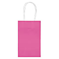 Amscan Paper Solid Cub Gift Bags, 8-1/4"H x 5-1/4"W x 3-1/4"D, Bright Pink, Pack Of 40 Bags