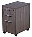 Boss Office Products Simple System 22" Vertical 3-Drawer Mobile Pedestal Box File Cabinet, Driftwood