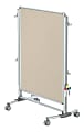 Ghent Nexus Jr Partition Double-Sided Mobile Magentic Fabric/Non-Magnetic Dry-Erase/Bulletin Board, 34 1/4"x46 1/4", Beige Board/Silver Aluminum Frame 1 thumbnail image