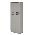 South Shore Axess 12-1/4"D Vertical 4-Door Storage Pantry, Soft Gray 1 thumbnail image