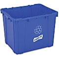 Genuine Joe 14-Gallon Recycling Bin - 14 gal Capacity - Rectangular - 14.5" Height x 19.5" Width x 15.4" Depth - Blue 1 thumbnail image