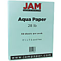 JAM Paper® Color Multi-Use Printer & Copy Paper, Aqua Blue, Letter (8.5" x 11"), 50 Sheets Per Pack, 28 Lb 1 thumbnail image