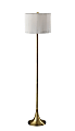 Adesso Simplee Eli Floor Lamp, 60"H, Antique Brass/Off-White