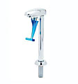 T&S Brass Deck-Mount Pedestal Glass Filler, 8", Stainless/Dark Blue 1 thumbnail image