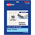 Avery® Printable Tickets, 1.75"x5.5", Matte Ivory, Pack Of 500 1 thumbnail image