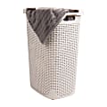 Mind Reader 60L Slim Laundry Hamper Clothes Basket With Lid, 24-3/20"H x 13-3/4"W x 17-13/20"L, Ivory 1 thumbnail image