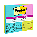 Post-it Super Sticky Notes, Assorted Sizes, Supernova Neons Collection, Lined and unlined, 9 Pads/Pack, 90 Sheets/Pad
