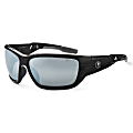 Ergodyne Skullerz® Safety Glasses, Baldr, Black Frame, Silver Mirror Lens