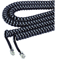 Softalk Coiled Phone Cord, 12', Black, SOF48102