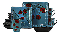 Elama 16-Piece Stoneware Dinnerware Set, Aloha Tide 1 thumbnail image