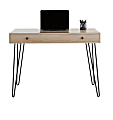 Realspace Callay 42 W Writing Desk Blonde OakBlack Office Depot