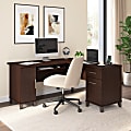 Bush Home Somerset 60"W L-Shaped Corner Desk With Storage, Mocha Cherry, Standard Delivery 1 thumbnail image