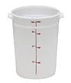 Cambro Poly Round Food Containers, 8 Qt, White, Pack Of 12 Containers