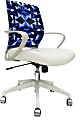 Raynor® Elizabeth Sutton Gramercy Fabric Mid-Back Task Chair, Blue Prism/White/Silver