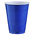 Amscan Big Party Pack Plastic Cups, 16 Oz, Royal Blue, Pack Of 50 Cups, Case Of 4 Packs