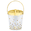 Amscan Plastic Ice Buckets, 9" x 6-1/2", Gold Polka Dot, Pack Of 2 Buckets 1 thumbnail image