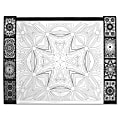 Aurora Illustrator Jr DeskPad Geometric - Rectangle - 17" Width x 22.8" Depth - Paperboard - Black, White