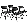 National Public Seating Series 1200 Folding Chairs, Black, Set Of 4 Chairs