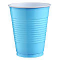 Amscan Big Party Pack Plastic Cups, 16 Oz, Caribbean Blue, Pack Of 50 Cups, Case Of 4 Packs