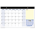 2025 AT-A-GLANCE® QuickNotes® Compact Monthly Desk Pad Calendar, 18" x 11", Traditional, January 2025 To January 2026, SK71000