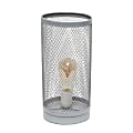 Simple Designs Cylindrical Mesh Table Lamp, 12-3/4"H, Gray