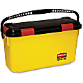 Rubbermaid Commercial Hygen Charging Bucket - Non-porous, Watertight, Handle, Ergonomic Design, Latched Lid - 13.6" x 9.5" - Yellow - 3 / Carton