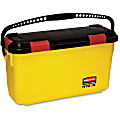 Rubbermaid Commercial Hygen Charging Bucket - Non-porous, Watertight, Handle, Ergonomic Design, Latched Lid - 13.6" x 9.5" - Yellow - 3 / Carton 1 thumbnail image