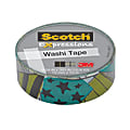 Scotch® Expressions Washi Tape, 5/8" x 393", Teal & Black Stars 1 thumbnail image